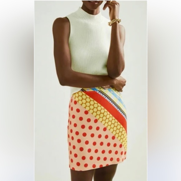 FARM Rio Dresses & Skirts - FARM RIO KNIT MINI SKIRT in Orange Motif Anthropologie size Sz med‎ Petite